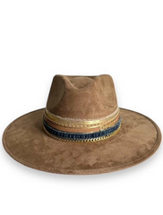 Custom western chic fedora Wide Brim Hat Luxury Fashion rancher hat Personalized Custom Gift Festival hat Elegant Boho Style Accessory denim