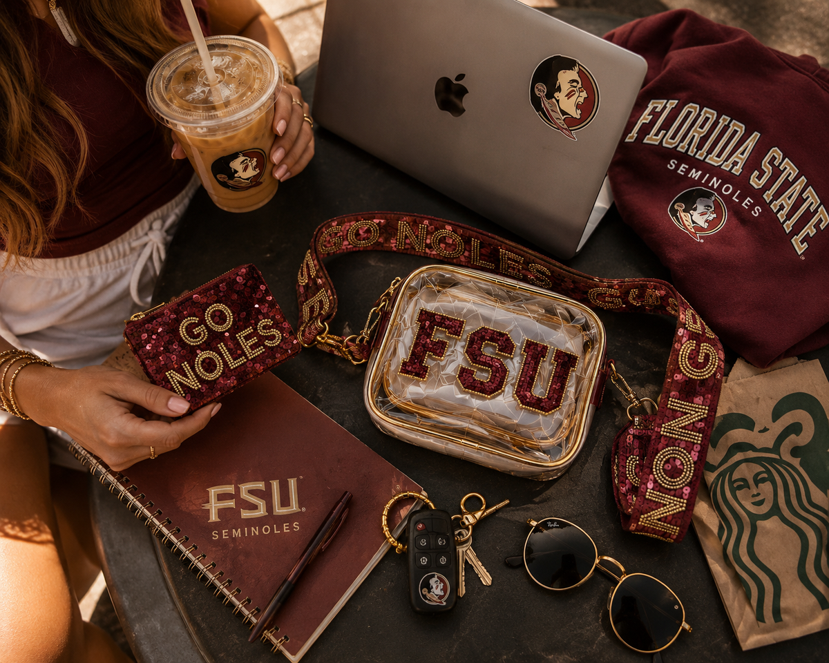 FSU clear stadium bag with sequin strap by Sunkissed by Chrissy, photo 5