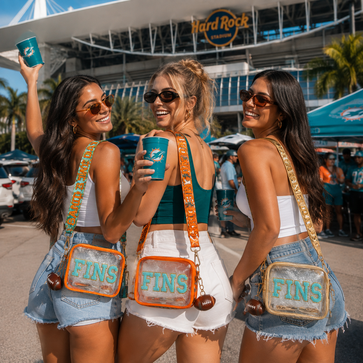 Miami Dolphins crossbody stadium bag with beaded strap by Sunkissed by Chrissy, photo 9