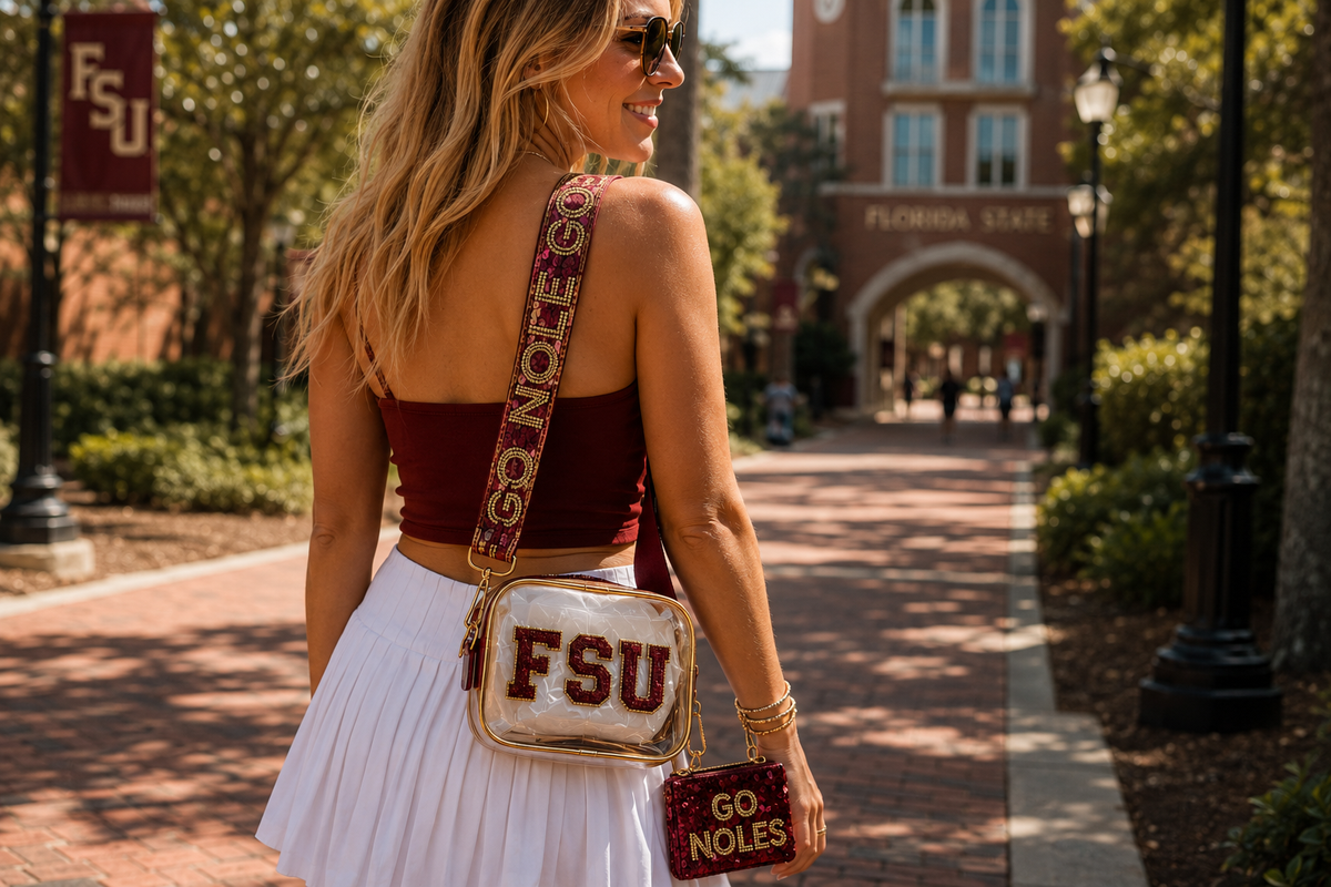 FSU clear stadium bag with sequin strap by Sunkissed by Chrissy, photo 7
