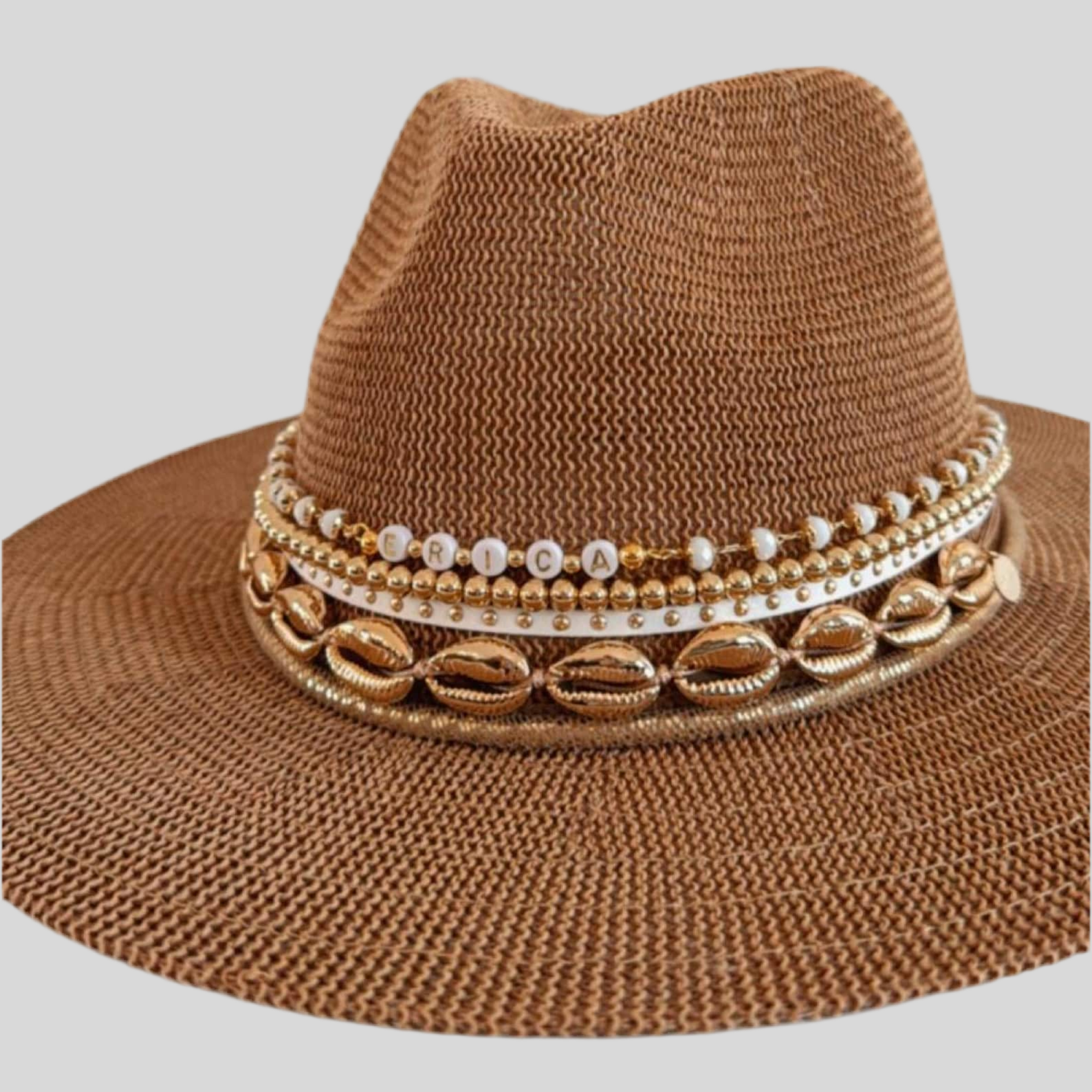 Custom Panama hat Jeweled Cowboy Hat Rancher Hat, Hat for fashionista, Custom Fedora, Wide Brim Hat Panama Hat, Hat for Festival Resort wear
