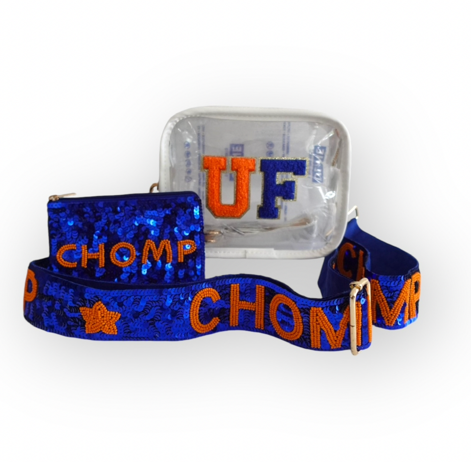 UF Gators Clear Stadium Bag - University of Florida Game Day Purse with Chomp Strap - Stadium Approved