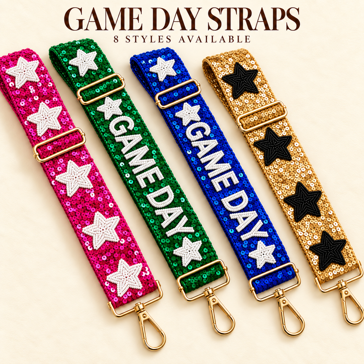 Sequin gameday strap Game day purse strap Stadium purse strap Go noles Strap Gameday accessory College bag strap Florida State sequin strap