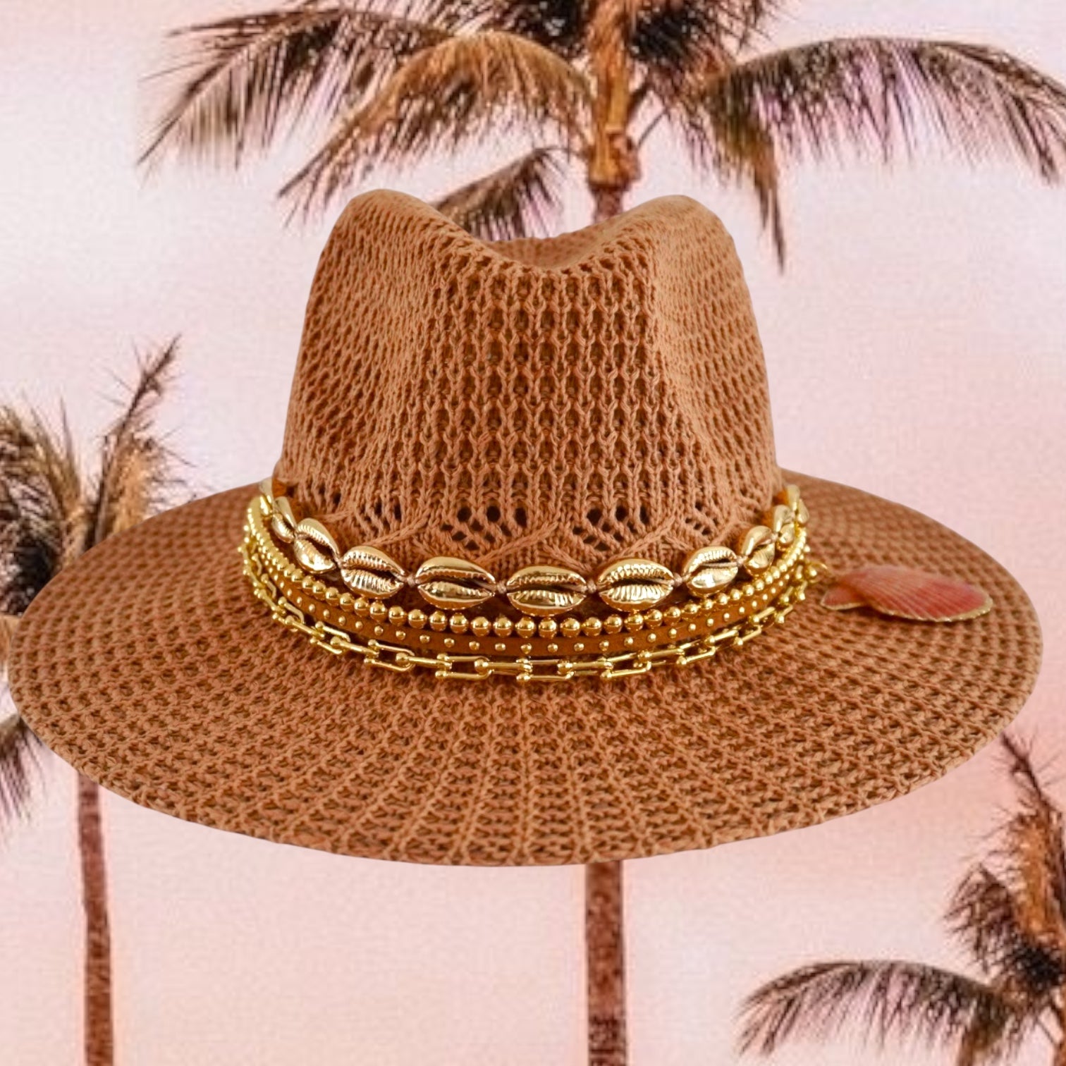 Beach Summer Fedora Panama hat Honeymoon Embellished Boho Festival Vacation Cruise Tropical Island Resort Wear Coastal Boutique Island Hat