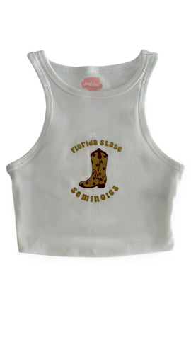 Cowgirl Boot Crop Ribbed Baby Tank