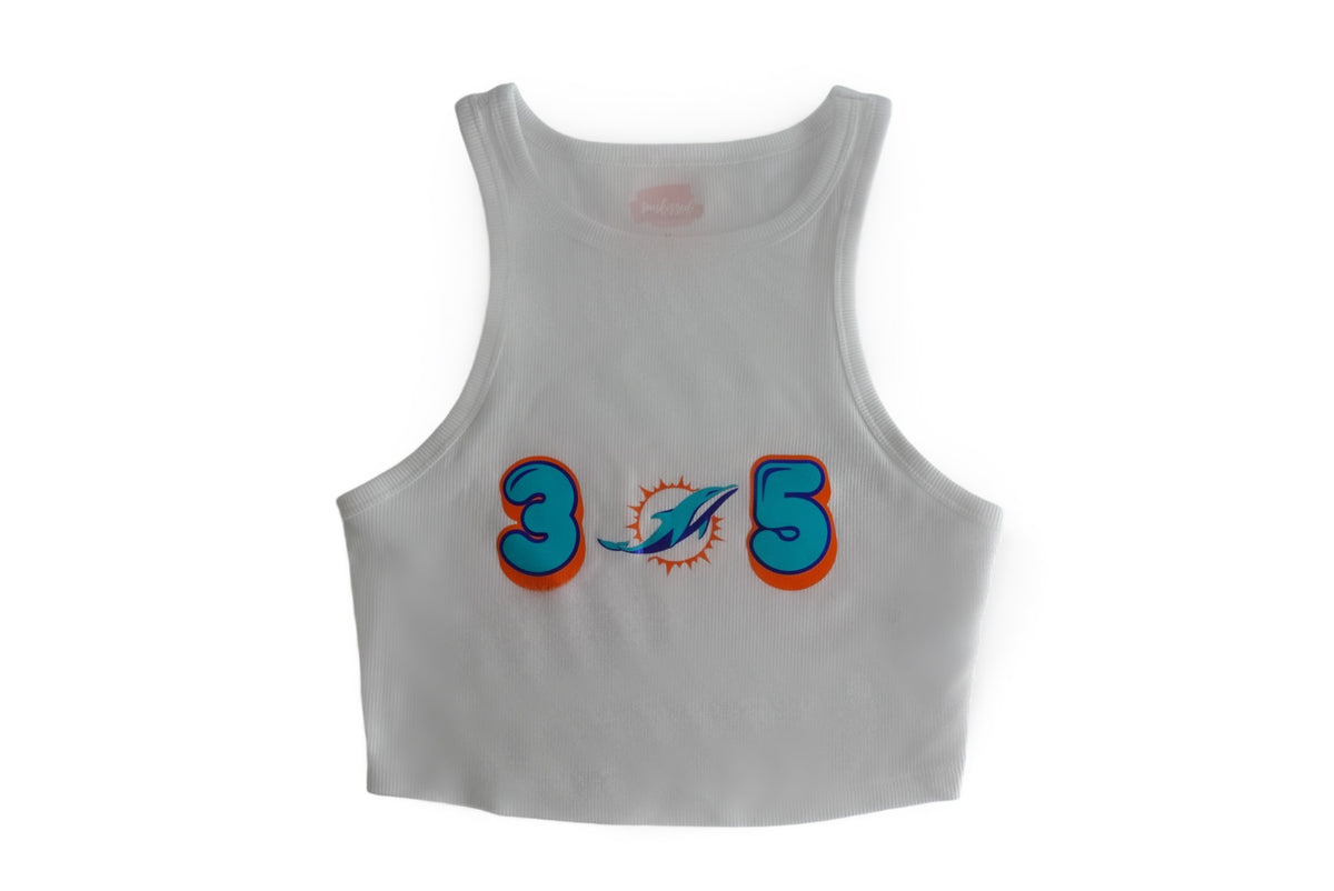 Dolphins 305 Crop Ribbed Baby Tank