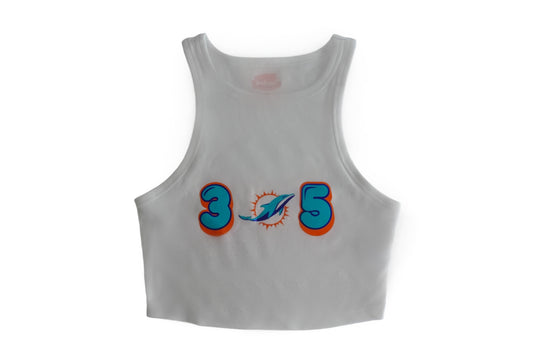 Dolphins 305 Crop Ribbed Baby Tank