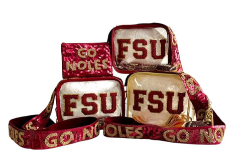 FSU Game Day Crossbody Bag with Beaded Strap