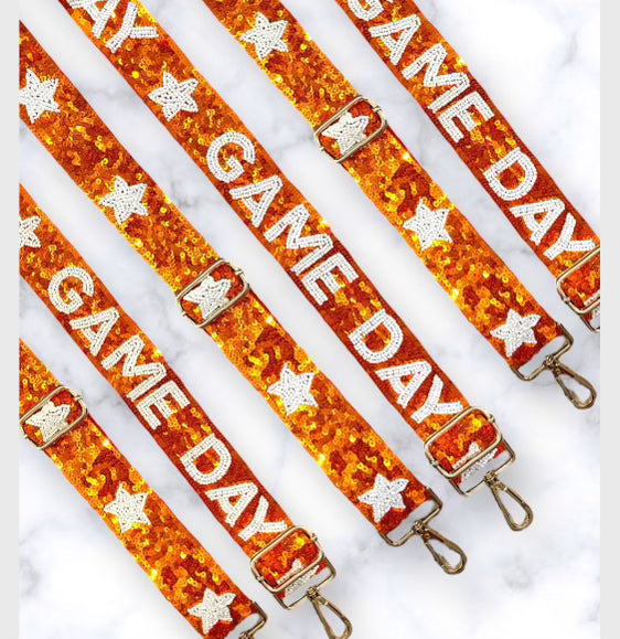 Sunkissed by Chrissy UF Game Day crossbody bag with beaded strap, featuring a stylish design and compact size.