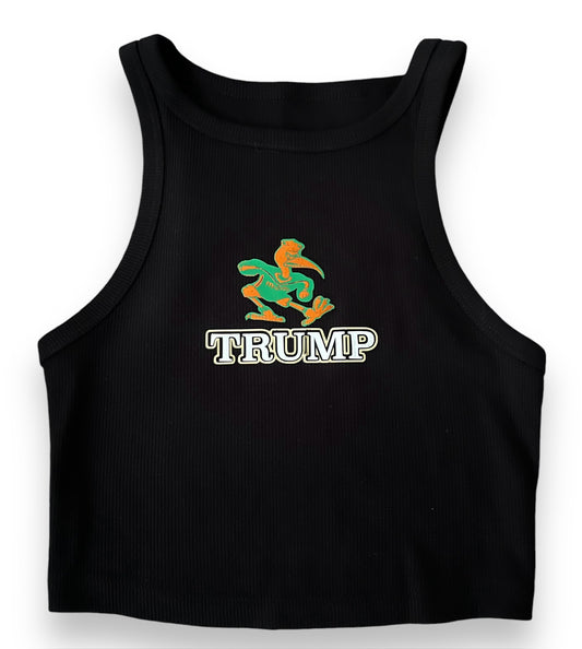 "Trump" Canes Cropped Ribbed Baby Tank