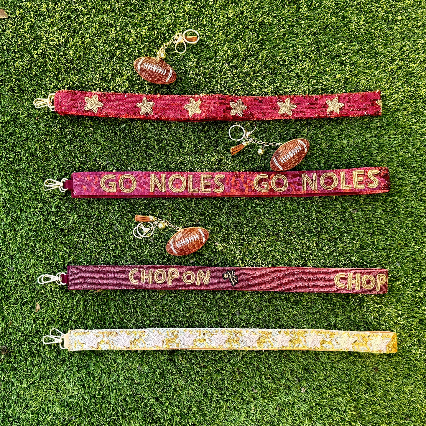 Beaded sequin purse strap by Sunkissed by Chrissy featuring colorful beads and sequins on a strap for handbags.