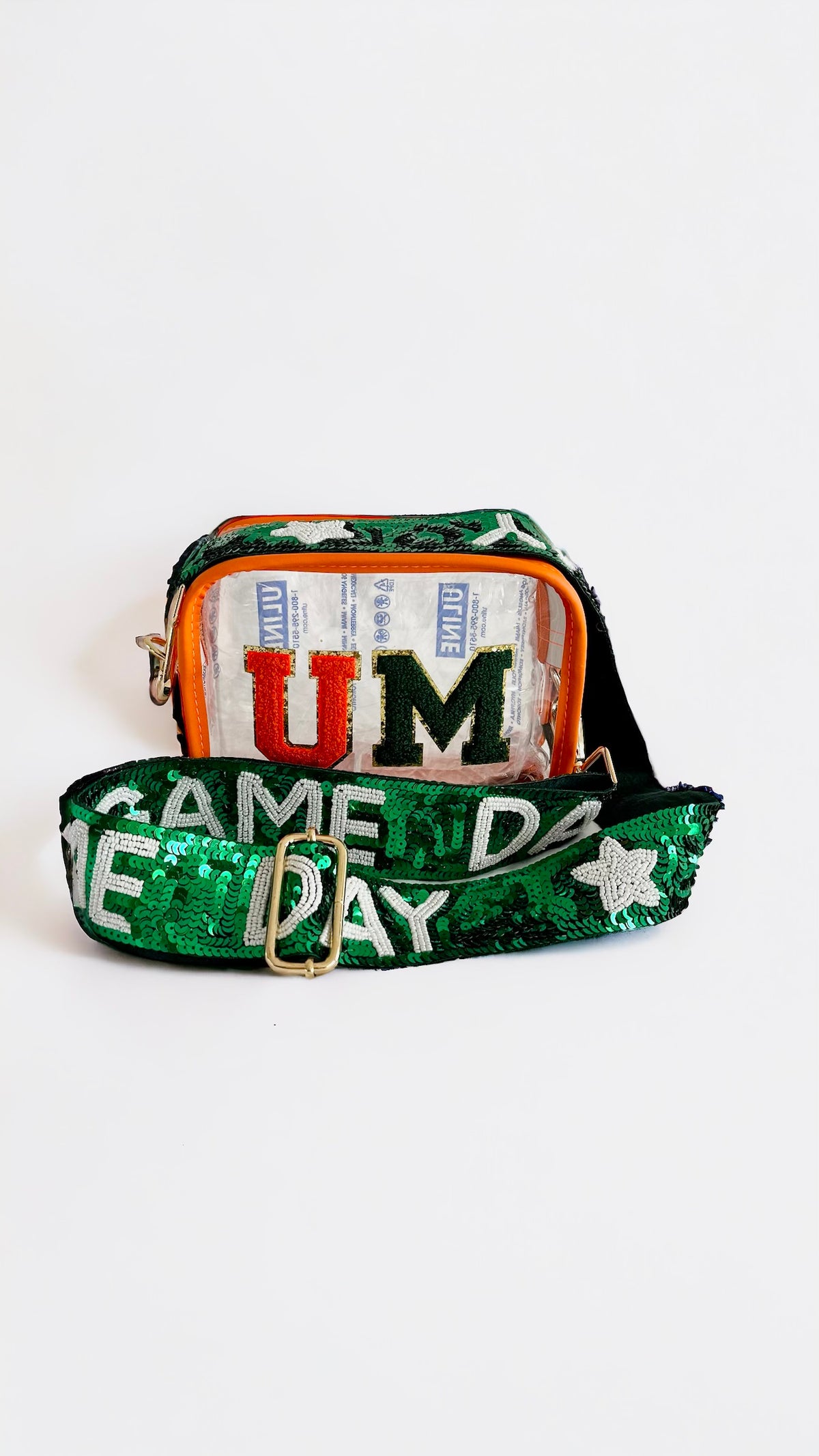 UM Game Day Crossbody Bag with Beaded Strap