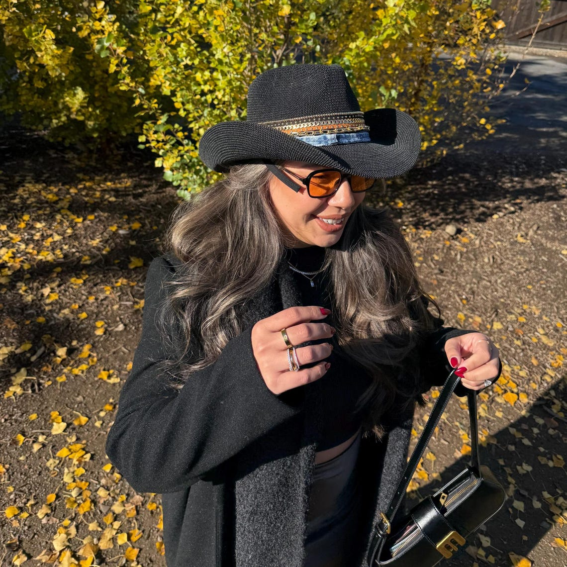 Beach Cowboy Black Cowgirl hat Custom Summer hat Coastal cowgirl Jeweled hat Personalized Embellished Vacation Resort wear Island Luxe