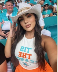 Cowboy Hat Dolphin's themed cowboy hat Fins Hat Miami Dolphins hat Custom Miami cowboy hat Miami Dolphins fan gift idea Sports lover gift