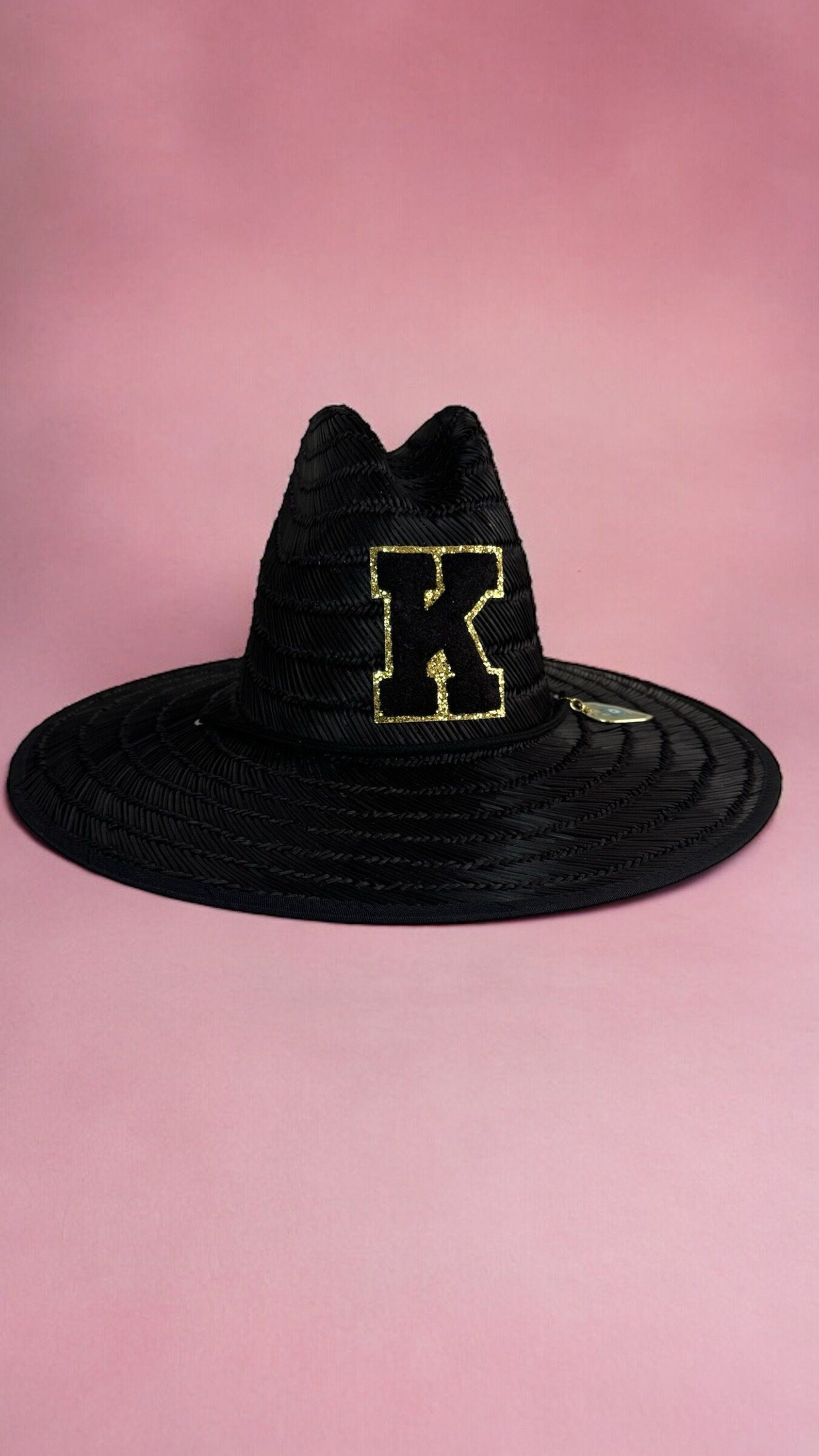 Black Sun hat Straw sun hat Black straw lifeguard hat Black sombrero Summer hat Custom sun hat Personalized sun hat Beach sun hat Vacation