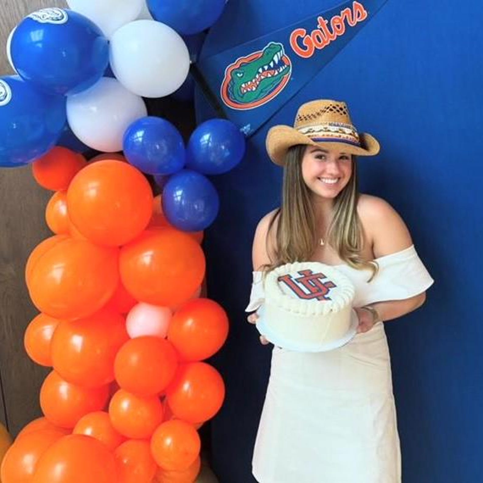 Gators cowboy hat Gameday UF hat Gators UF tailgate hat University of Florida hat College team hat Blue & Orange hat Florida Gator UF gift