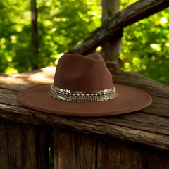 Rancher hat Custom Wide brim hat for Nashville cowgirl hat Western Flat brim Cowboy hat Embellished hat Jeweled Rancher hat Statement hat