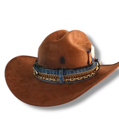 Cowboy Hat Western Glam cowgirl MAGA Trump gift Country music Rodeo hat Fashion statement hat Republican gift Custom Cowboy hat Burnt cowboy
