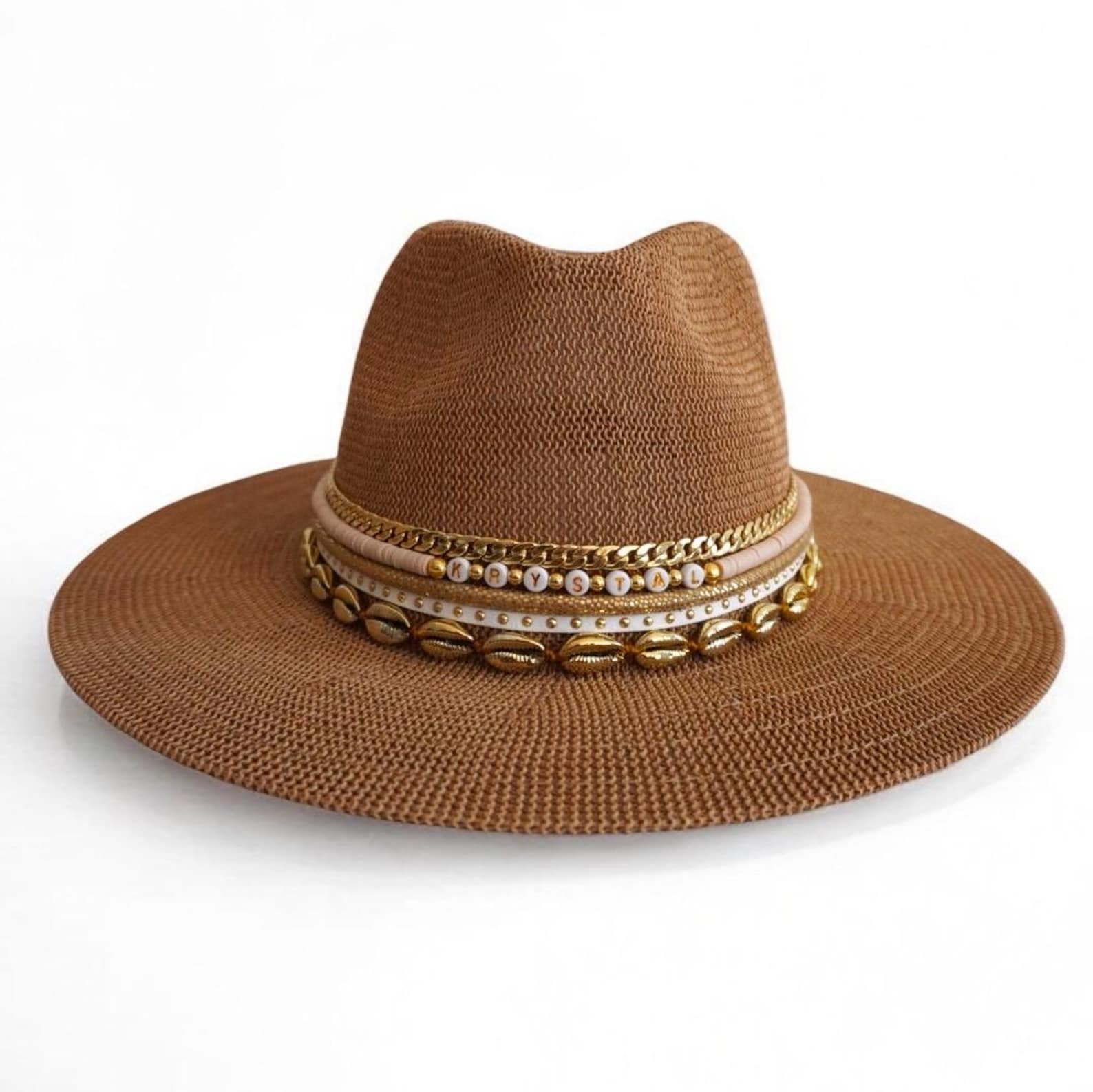 Custom Panama hat Jeweled Cowboy Hat Rancher Hat, Hat for fashionista, Custom Fedora, Wide Brim Hat Panama Hat, Hat for Festival Resort wear