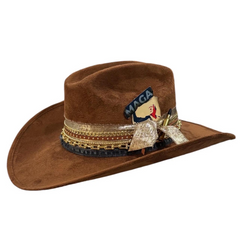 Cowboy hat Maga Trump Hat Custom Country music Rodeo hat Fashion statement hat Republican gift Western Cowgirl hat Trump Card hat Fire burnt