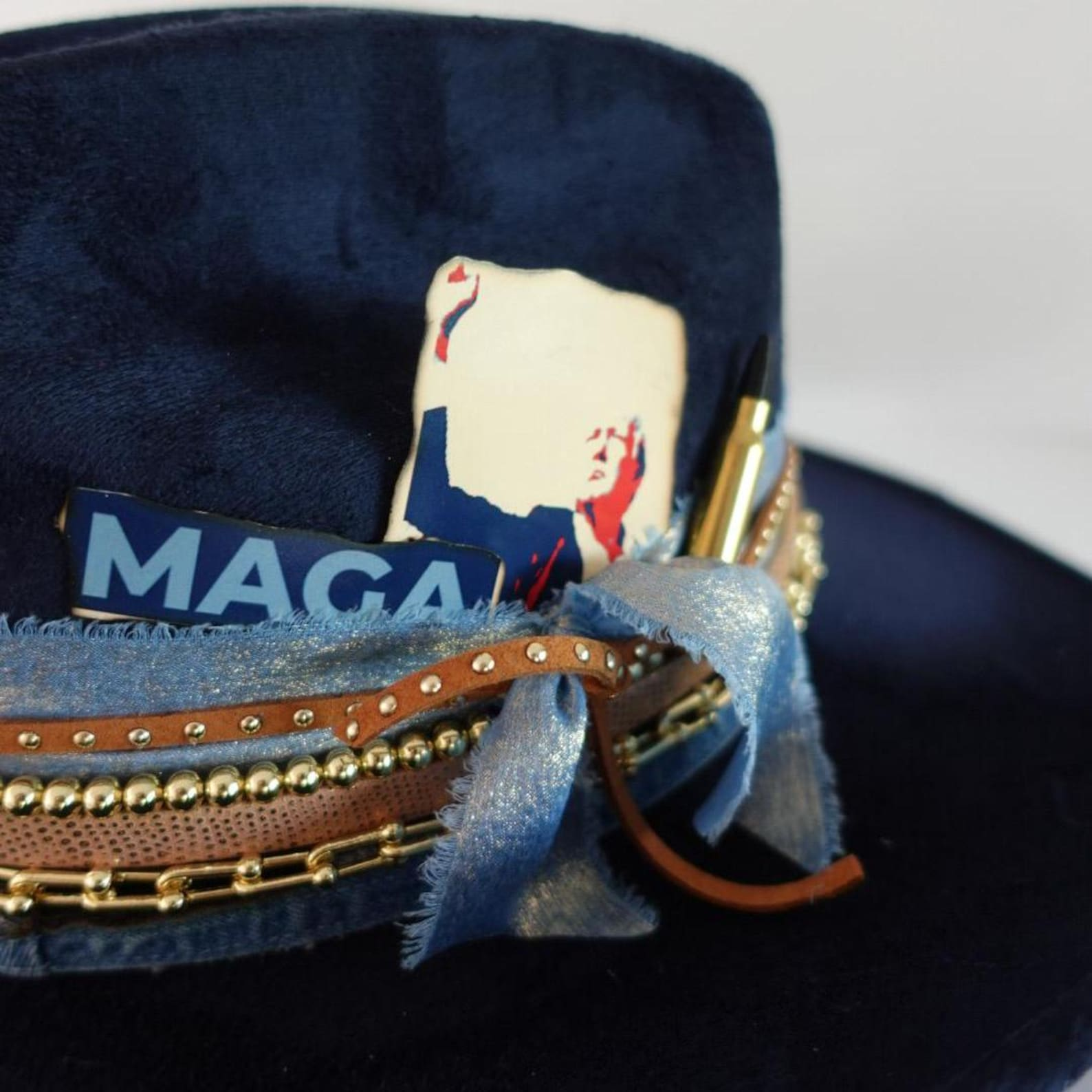 Cowboy hat Maga Trump Hat Custom Country music Rodeo hat Fashion statement hat Republican gift Western Cowgirl hat Trump Card hat Fire burnt