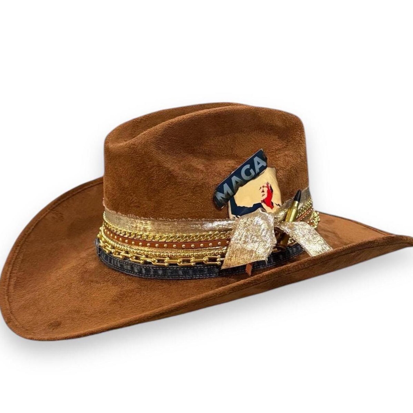 Cowboy hat Maga Trump Hat Custom Country music Rodeo hat Fashion statement hat Republican gift Western Cowgirl hat Trump Card hat Fire burnt