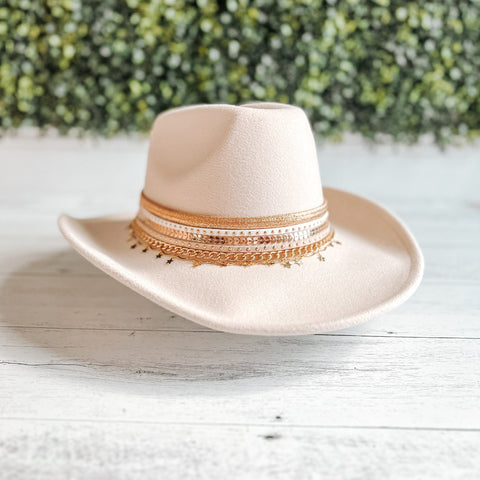 White Cowgirl Hat Nashville Bachelorette Cowboy Hat Country Western Hat Structured cowboy hat Bachelorette Hat Winter cowboy  Bride Hats,