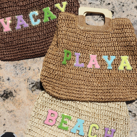 Beach bag Beach tote Vacation beach bag Custom tote Straw purse Bag for pool day tote Custom beach bag Gift idea Personalized straw bag