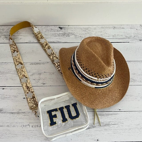 FIU Jeweled cowboy hat College themed cowboy hat Game Day hat  FIU custom hat Florida International University hat Tailgate hat Gameday hat