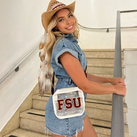 Florida State Gameday bag Noles Clear purse Garnet/Gold  FSU stadium purse Florida State clear purse Seminoles gear Gold stadium purse