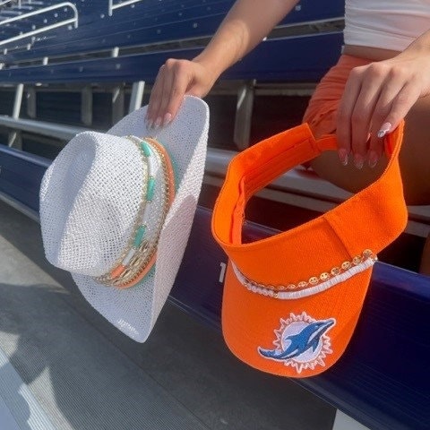 Adjustable visor U Miami Dolphin's fan College Visor UF Gator visor UCF visor fiu panthers Sport Visor Canes visors Sun visor Initial visor