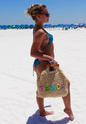 Beach bag Beach tote Vacation beach bag Custom tote Straw purse Bag for pool day tote Custom beach bag Gift idea Personalized straw bag