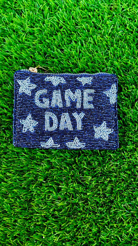 Beaded coin purse Beaded game day pouch Coin purse Game day zipper wallet Beaded Zipper pouch Beaded wallet Game day essentials College gift