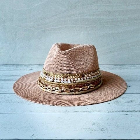 Custom Fedora hat Jeweled Cowboy Hat Rancher Hat, Hat for fashionista, Custom Fedora, Wide Brim Hat Panama Hat, Hat for Festival Resort wear