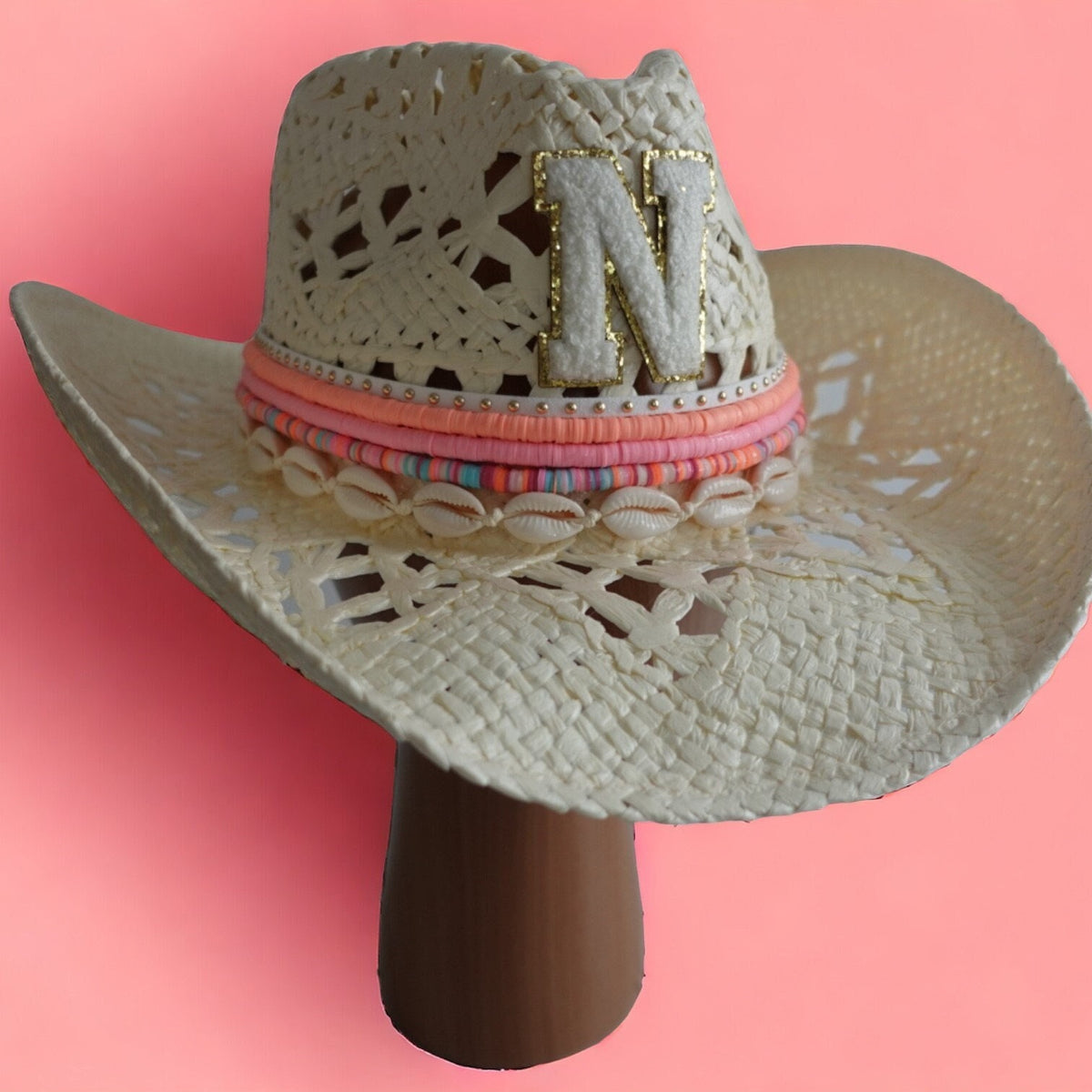 Straw Cowboy Hat Coastal cowgirl hat Cream Cowgirl Hat Beachy cowboy hat Summer Cowboy Hat Western hat Custom cowgirl hat Beaded hat Jeweled