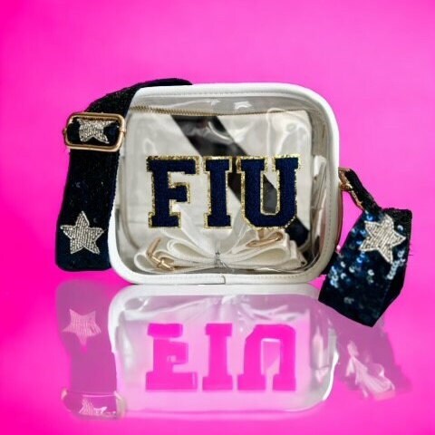 Gameday bag FIU game day bag Clear bag Stadium bag Tailgate bag Florida International University Beaded strap White clear Gameday bag