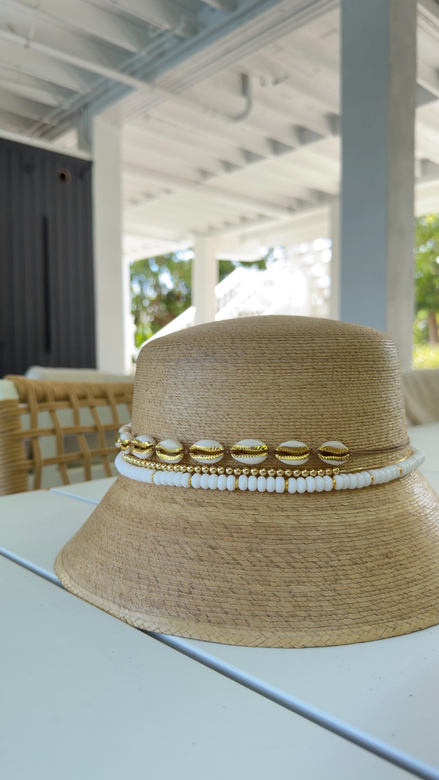 Palm Bucket Hat for Women Designer Straw Beach Hat Resort Vacation Hat Coastal Chic Sun Hat with gems Honeymoon Yacht Outfit idea Resort