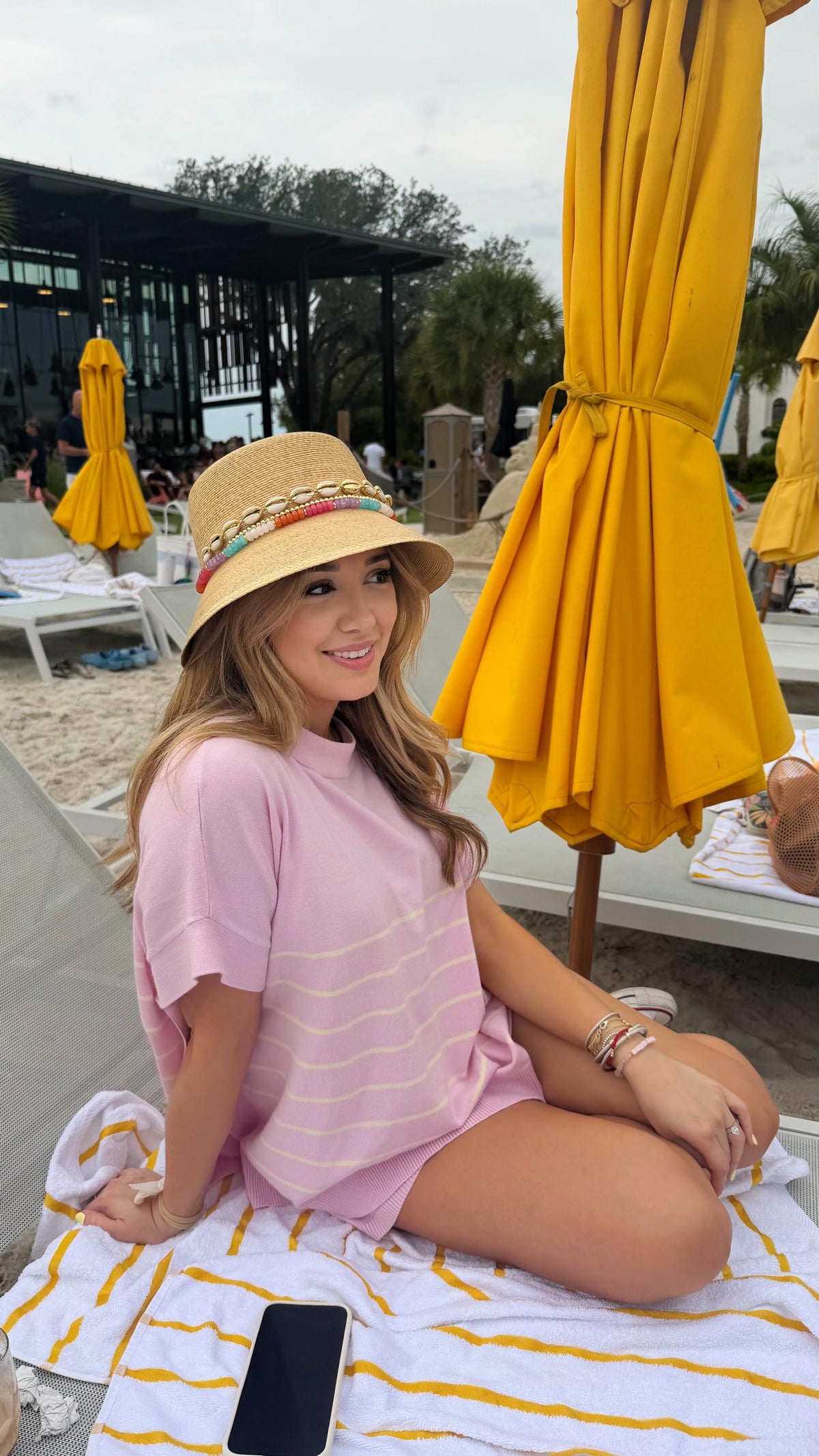 Palm Bucket Hat for Women Designer Straw Beach Hat Resort Vacation Hat Coastal Chic Sun Hat with gems Honeymoon Yacht Outfit idea Resort