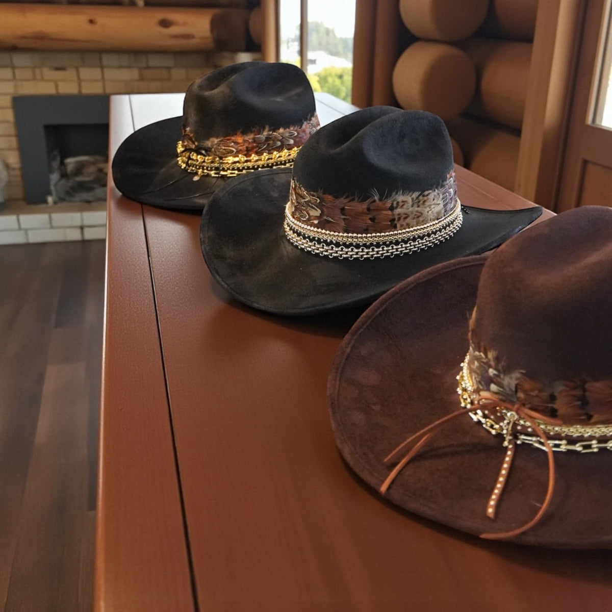 Sunkissed by Chrissy feather cowboy hat for women, Western style with decorative feathers, perfect for country rodeo or music events