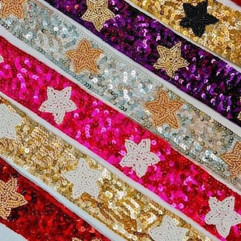 Stadium Bag Accessory Sequin Purse Strap Replacement Beaded Crossbody Chain Adjustable Handbag Upgrade Sparkly Fashion Essential Star Shoulder Attachment Gold Hardware Design Concert Tailgating Ready Style Addition Perfect Event Outfit