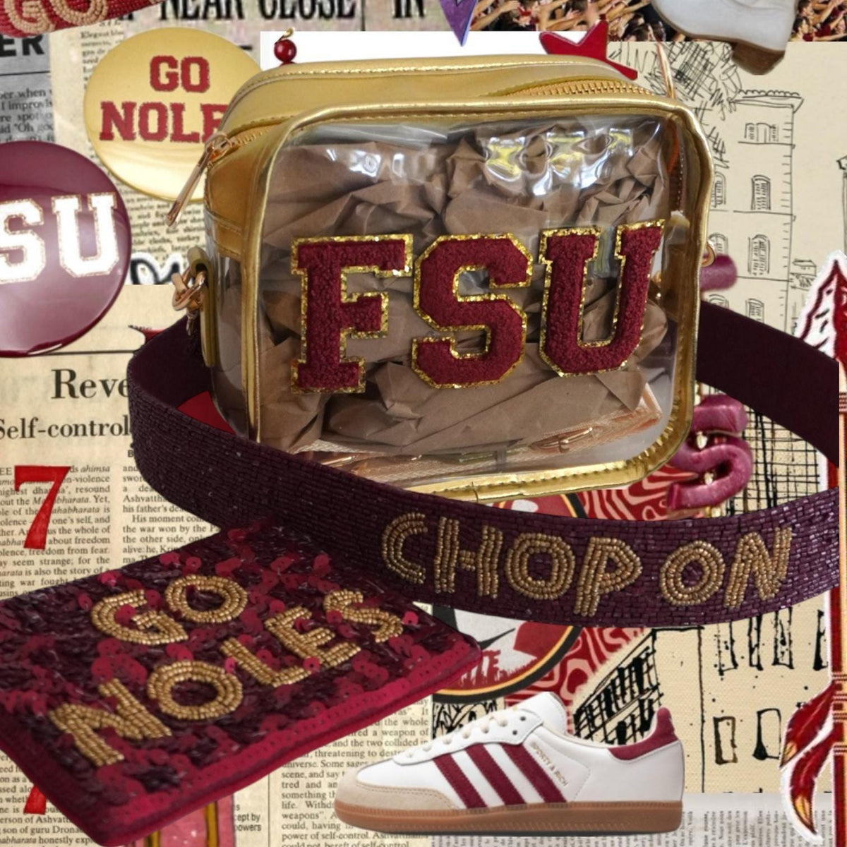 Beaded Coin Purse Garnet Gold Sequin Design Game Day Wallet Stadium Bag Accessory Zipper Pouch Team Spirit Fan Gift Handmade Quality Clear Bag Compatible Compact Storage Solution Perfect Sports Event Essential Tailgate Party Must Have Item
