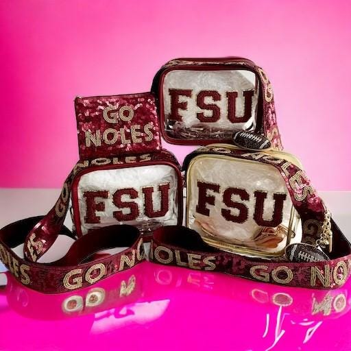 College Football Fan Gear Clear Stadium Bag NCAA Approved Crossbody Purse Game Day Essential Transparent Security Compliant Design Concert Venue Entry Accessory Tailgate Event Collection Sports Stadium Policy Approved Purse Team Spirit Gear