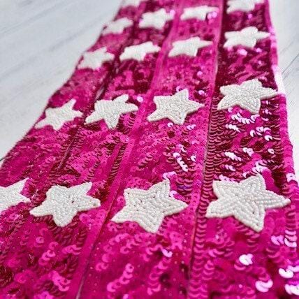 Star Shoulder Attachment Sequin Beaded Strap Fashion Statement Accessory Sparkly Purse Chain Upgrade Adjustable Crossbody Design Stadium Bag Replacement Gold Hardware Clips Concert Ready Style Essential Perfect Tailgating Outfit Addition