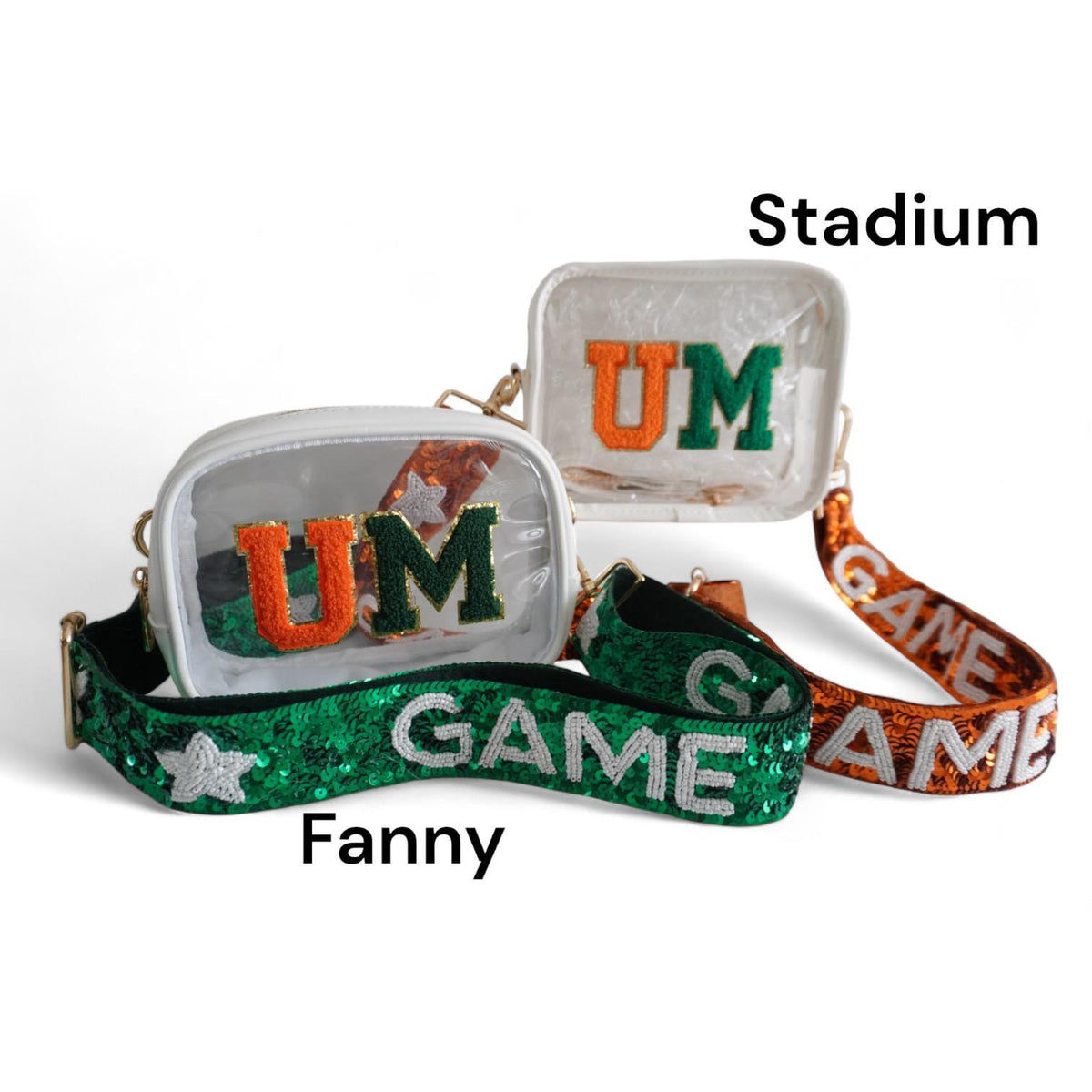 Clear Stadium Bag with Custom Sequin Strap