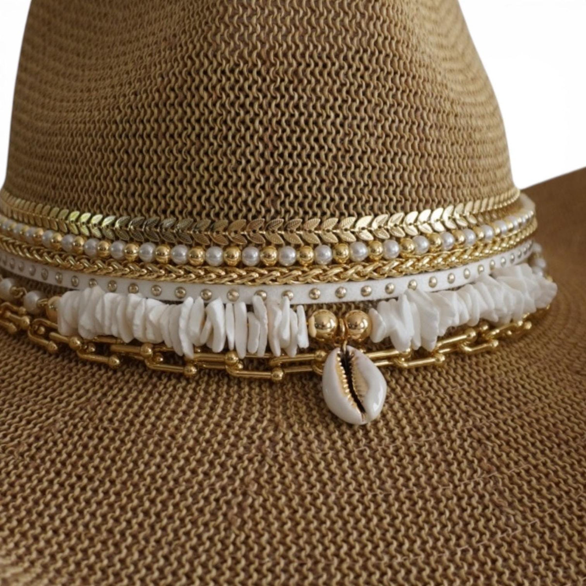 Sunkissed by Chrissy coastal cowgirl hat with tropical beaded accents, perfect for beach, resort, or summer festival fashion.
