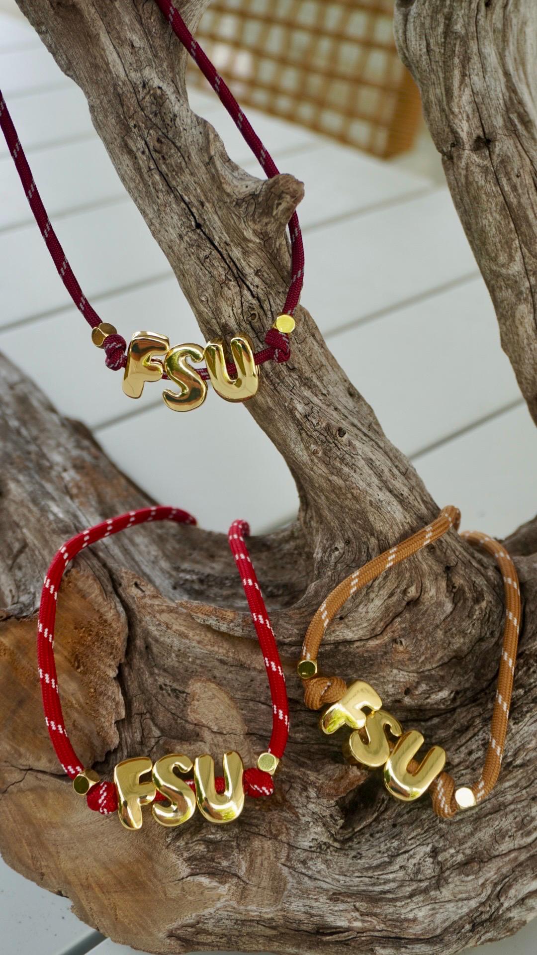 FSU Gameday Jewelry Florida State University Necklace Seminole Fan Spirit Accessory College Student Graduation Gift Alumni Women Garnet Gold