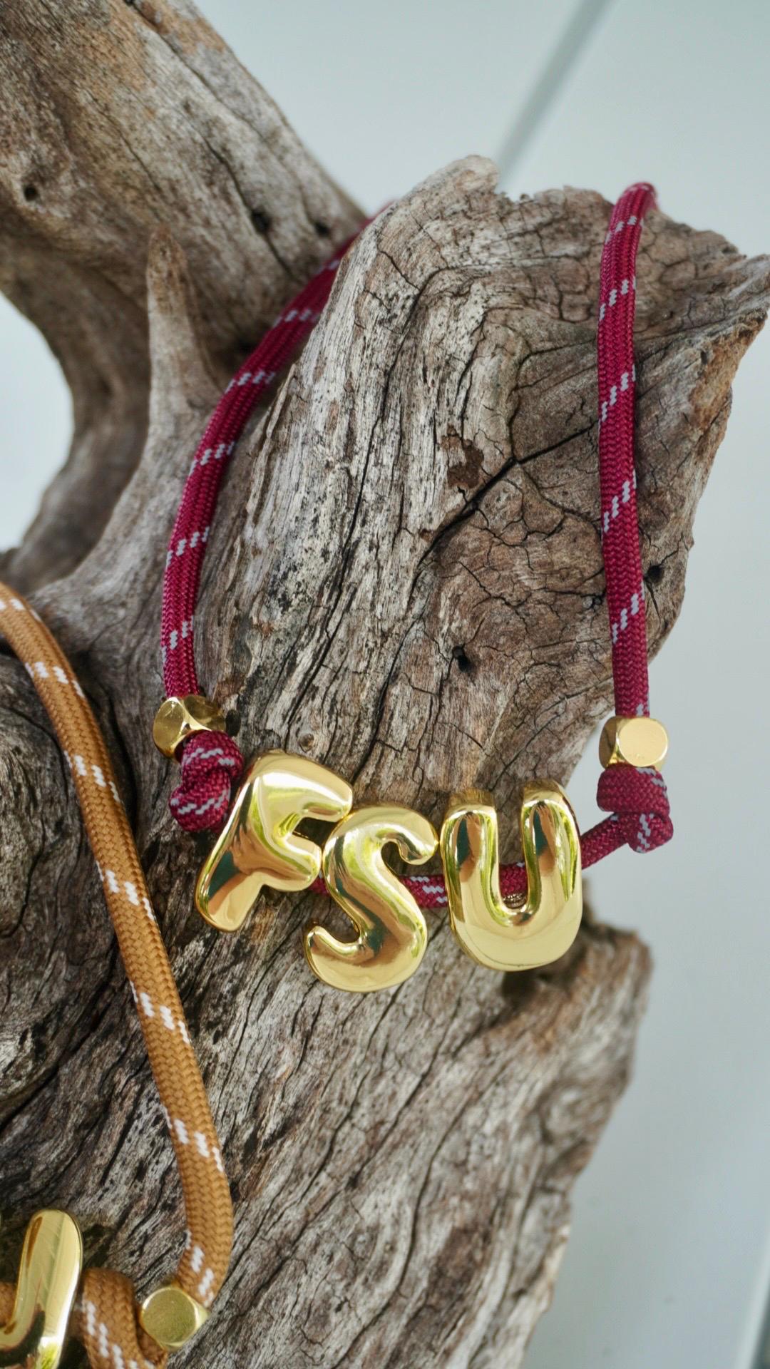 FSU Gameday Jewelry Florida State University Necklace Seminole Fan Spirit Accessory College Student Graduation Gift Alumni Women Garnet Gold