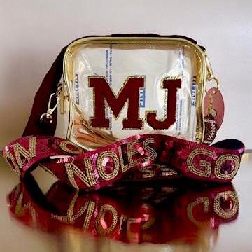 Clear Stadium Bag Crossbody Purse Sequin Strap Garnet Gold Fsu Gameday Football Fan Gear Gift Ncaa Approved Security Compliant Venue Handbag