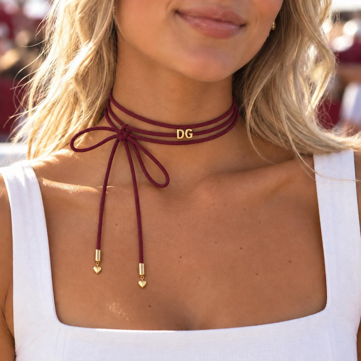 Sorority Wrap Necklace Greek Letter Jewelry Gold Plated Charm Heart Gift Big Little Sister Present Bid Day Initiation Ceremony College