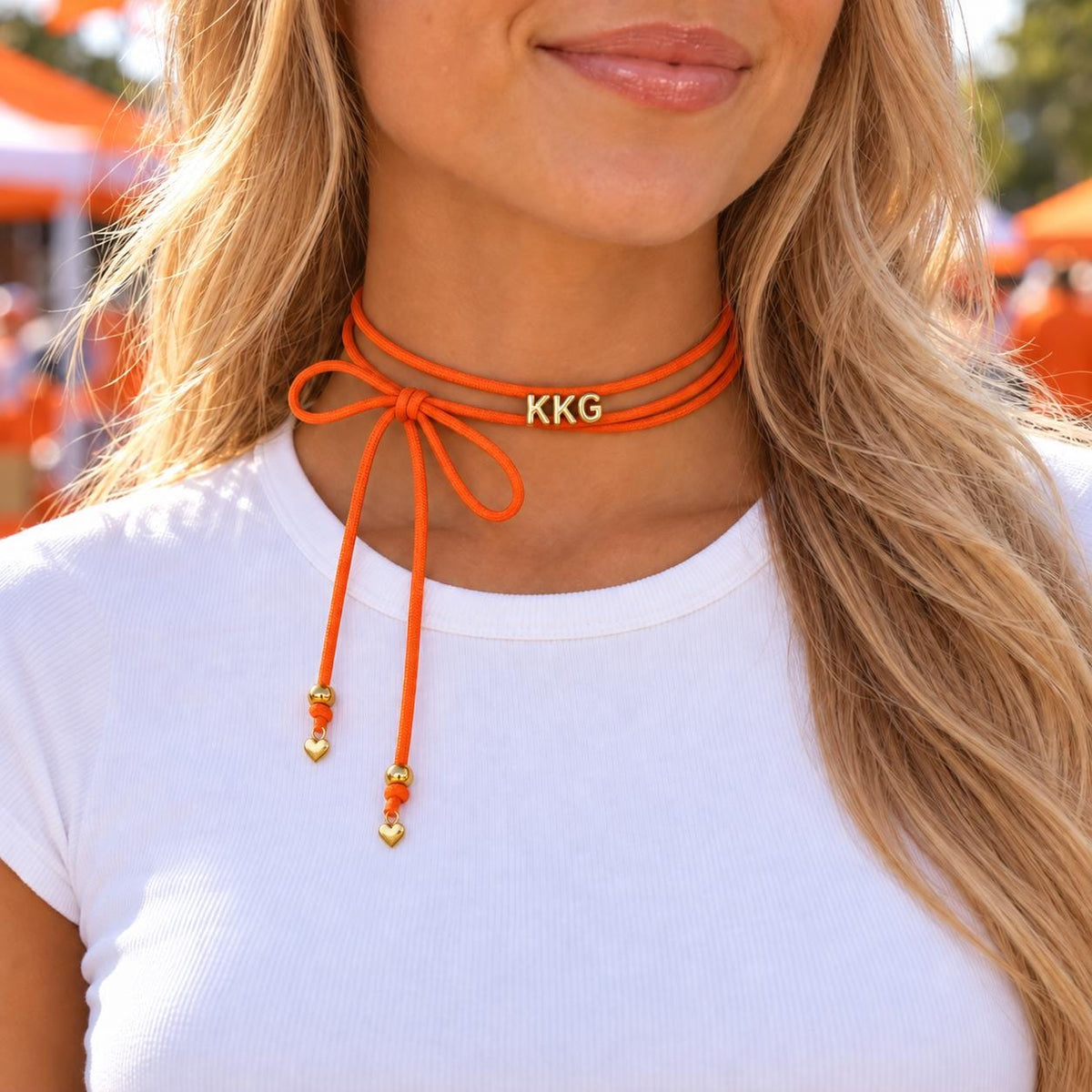 Sorority Wrap Necklace Greek Letter Jewelry Gold Plated Charm Heart Gift Big Little Sister Present Bid Day Initiation Ceremony College